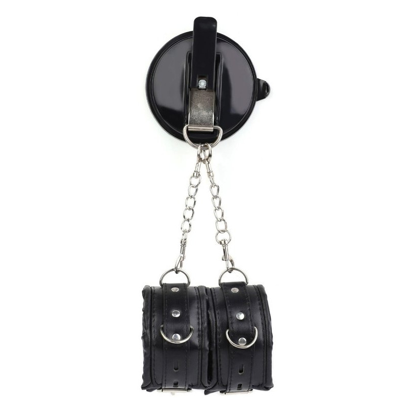 BDSMaster Menottes avec Ventouse Strongcup Noires